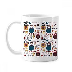 Dıythinker 350 ml Rusya Bebekler Çiçek Posteri Rus Matryoshka Klasik Kupa