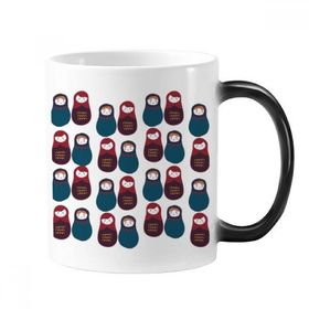 Dıythinker 350 ml Rusya Erkek Kız Bebekler Rus Matryoshka Değişen Renk Kupa