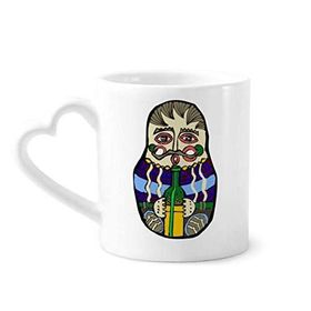 Dıythinker 350 ml Rusya Rus Matryoshka İç içe Geçen Kupaları Seramik Kupa