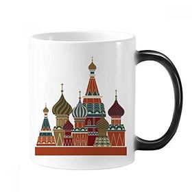 Dıythinker 350 ml Rusya St Vasily Katedrali Binası Kırmızı Kare Renk Kupa