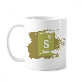 Dıythinker 350 ml S Kükürt Kimyasal Element Bilim Boya Fırçası Kupa Beyaz Seramik Kupa