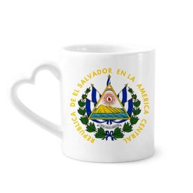 Dıythinker 350 ml San Salvador El Salvador Ulusal Amblem Kupaları Seramik Kupa