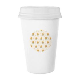 Dıythinker 350 ml Sarı Çiçek Bitki Gül Desenli Klasik Kupa