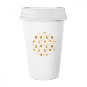 Dıythinker 350 ml Sarı Çiçek Bitki Gül Desenli Klasik Kupa