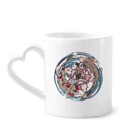 Dıythinker 350 ml Sazan Şakayık Su Deseni Geometri Kupaları Seramik Kupa