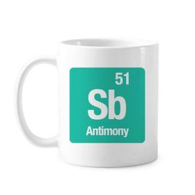 Dıythinker 350 ml Sb Antimon Kimyasal Element Chem Klasik Kupa Beyaz Çömlekçilik Seramik Kupa