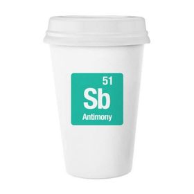 Dıythinker 350 ml Sb Antimon Kimyasal Element Kimya Klasik Kupa Beyaz Çömlekçilik Seramik Kupa