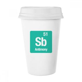 Dıythinker 350 ml Sb Antimon Kimyasal Element Kimya Klasik Kupa Beyaz Çömlekçilik Seramik Kupa