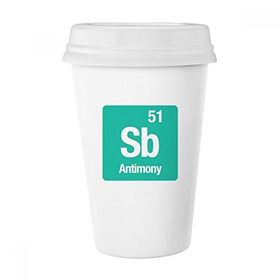 Dıythinker 350 ml Sb Antimon Kimyasal Element Kimya Klasik Kupa Beyaz Çömlekçilik Seramik Kupa