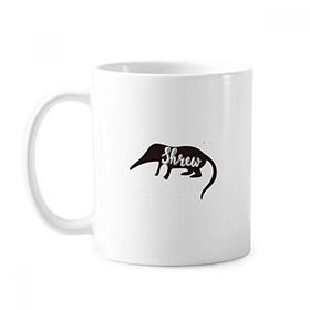 Dıythinker 350 ml Shrews Siyah Beyaz Hayvan Klasik Kupa Beyaz Çömlekçilik Seramik Kupa