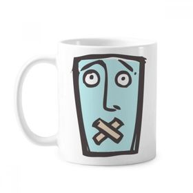 Dıythinker 350 ml Shut Up Soyut Yüz Eskizi İfadeleri Online Sohbet Klasik Kupa