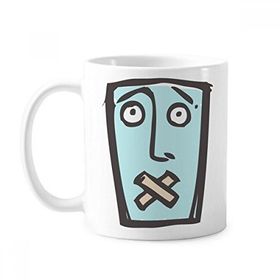 Dıythinker 350 ml Shut Up Soyut Yüz Eskizi İfadeleri Online Sohbet Klasik Kupa