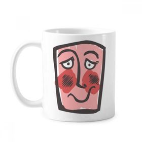 Dıythinker 350 ml Shy Soyut Yüz Eskizi İfadeleri Online Sohbet Klasik Kupa