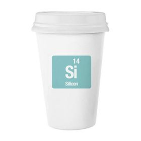 Dıythinker 350 ml Si Silikon Kimyasal Element Bilim Klasik Kupa Beyaz Çömlekçilik Seramik Kupa