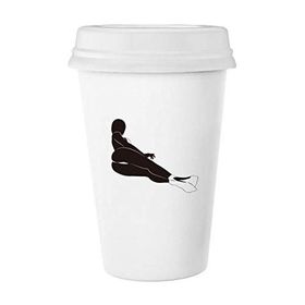 Dıythinker 350 ml Sıcak Kadın Bikini Uzun Bacaklar Klasik Kupa Beyaz Çömlekçilik Seramik Kupa