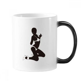 Dıythinker 350 ml Sıcak Kadın Dizlik Bikini Gal Değişen Renk Kupa Kap Sapları
