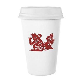 Dıythinker 350 ml Sıçan Yılı Hayvan Çin Zodyak Desenli Klasik Kupa