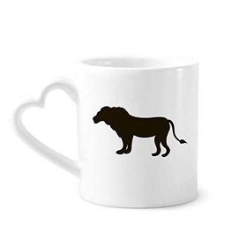 Dıythinker 350 ml Siyah Aslan Hayvan Portrayal Kupaları Seramik Kupa
