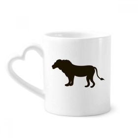 Dıythinker 350 ml Siyah Aslan Hayvan Portrayal Kupaları Seramik Kupa
