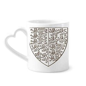 Dıythinker 350 ml Siyah Beyaz Barok Sanat Kalkanı Aslan Desenli Kupaları Seramik Kupa