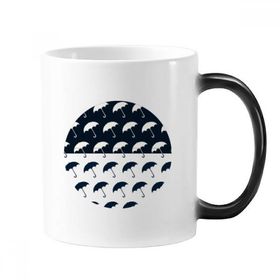 Dıythinker 350 ml Siyah Beyaz Şemsiye Yağmur Hava Değiştiren Renk Kupa