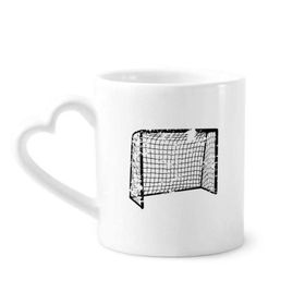Dıythinker 350 ml Siyah Futbol Kapı Ağ Desenli Kupaları Seramik Kupa