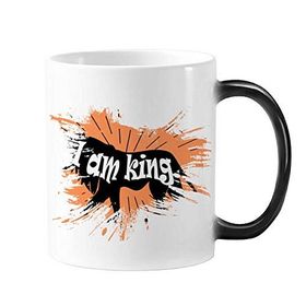 Dıythinker 350 ml Siyah Hayvan Aslan Silüeti Doğal Değişen Renk Kupa