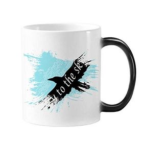 Dıythinker 350 ml Siyah Hayvan Kartal Silüeti Doğal Değişen Renk Kupa