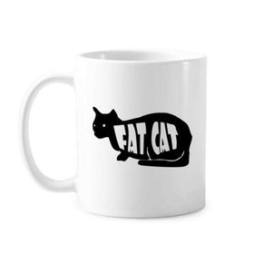 Dıythinker 350 ml Siyah Hayvan Kedi Silüeti Doğal Klasik Beyaz Çömlekçilik Seramik Saplı Kupa