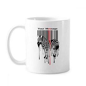 Dıythinker 350 ml Siyah Kırmızı Çizgili Kod Grafiti Zebra Klasik Beyaz Çömlek Seramik Saplı Kupa