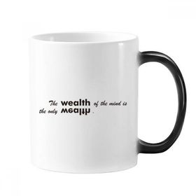 Dıythinker 350 ml Sloganı The Wealth Of The Mind Is The Only Wealth Morphing Isıya Duyarlı Değişen Renk Kupa