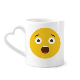 Dıythinker 350 ml Şok Şok Şaşırtıcı Sarı Sevimli Online Sohbet Seramik Kalp Saplı Kupa