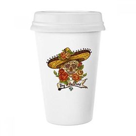 Dıythinker 350 ml Sombrero Suger Skull Meksika Ölüler Günü Klasik Kupa
