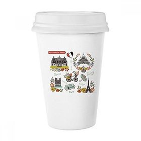 Dıythinker 350 ml Sonbahar Eyfel Paris Fransa Grafiti Klasik Kupa
