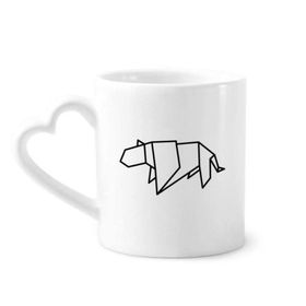 Dıythinker 350 ml Soyut Origami Kaplan Geometrik Şekilli Kupaları Seramik Kupa