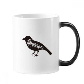 Dıythinker 350 ml Sparrow Siyah Beyaz Hayvan Değişen Renk Kupa