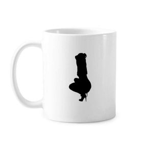 Dıythinker 350 ml Squats Sıcak Güzel Kadın Klasik Beyaz Çömlekçilik Seramik Saplı Kupa