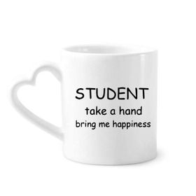 Dıythinker 350 ml Student Take A Hand Bring Me Happiness Kupaları Seramik Kupa
