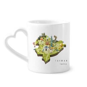 Dıythinker 350 ml TaiPei Seyahat Haritası Çin Kupaları Seramik Kupa