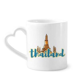 Dıythinker 350 ml Tayland Wat Haw Pha Kaew İllüstrasyon Kupaları Seramik Kupa
