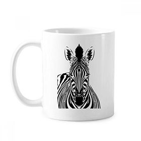Dıythinker 350 ml Tek Basit Zebra Hayvan Klasik Beyaz Çömlek Seramik Saplı Kupa