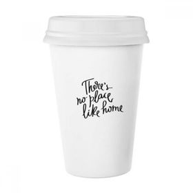 Dıythinker 350 ml There's No Place Like Home Alıntı Klasik Kupa Beyaz Çömlekçilik Seramik Kupa
