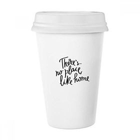 Dıythinker 350 ml There's No Place Like Home Alıntı Klasik Kupa Beyaz Çömlekçilik Seramik Kupa