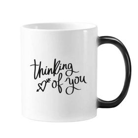 Dıythinker 350 ml Thinking Of You Alıntılı Değişen Isıya Duyarlı Renk Kupa
