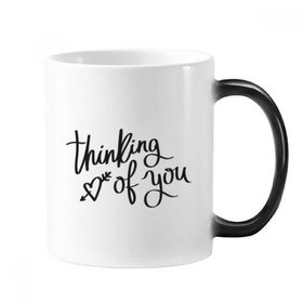 Dıythinker 350 ml Thinking Of You Alıntılı Değişen Isıya Duyarlı Renk Kupa