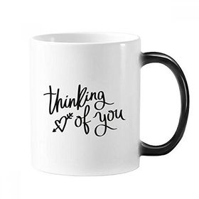 Dıythinker 350 ml Thinking Of You Alıntılı Değişen Isıya Duyarlı Renk Kupa