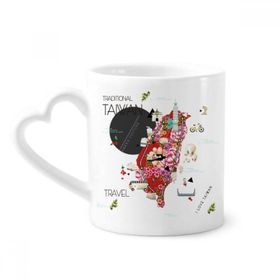 Dıythinker 350 ml Traditonal Tayvan Baskı Kupaları Seramik Kupa