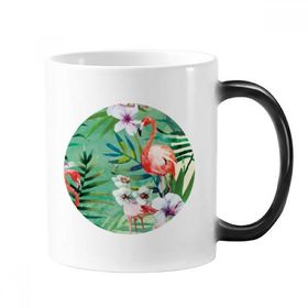 Dıythinker 350 ml Tropikal Bitkiler Flamingo Hayvan Değiştiren Renk Kupa