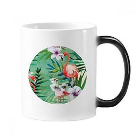 Dıythinker 350 ml Tropikal Bitkiler Flamingo Hayvan Değiştiren Renk Kupa
