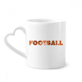 Dıythinker 350 ml Turuncu Şık Kelime Futbol Kupaları Seramik Kupa